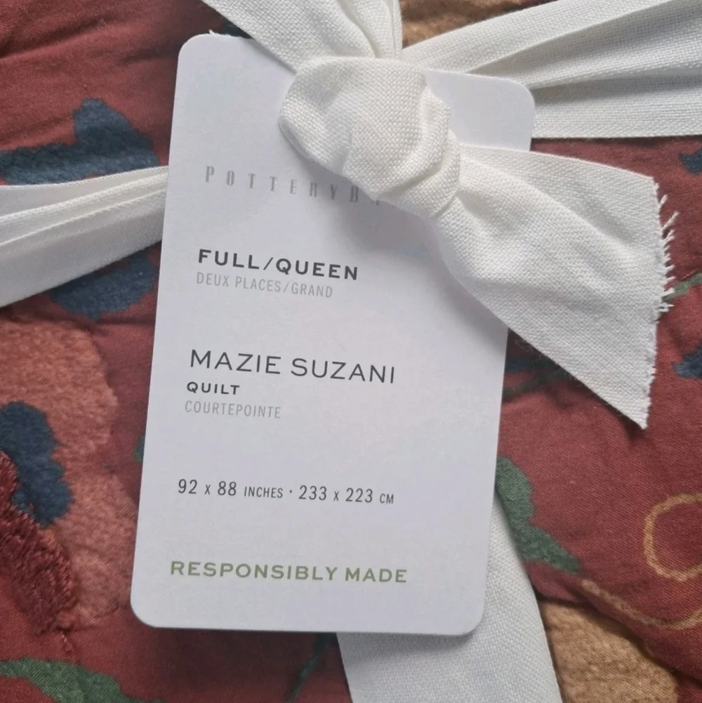 Pottery Barn Mazie Suzani Full Queen Quilt NWT